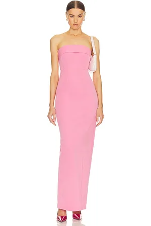 Helsa Tech Gabardine Long Strapless Dress in Pink. - size M (also in L, S, XL, XS, XXS)