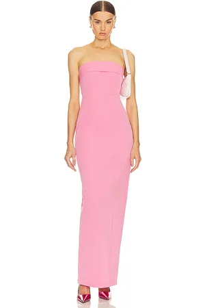 Strapless Bandeau Dress in Pink Floral Geo - Holley Day