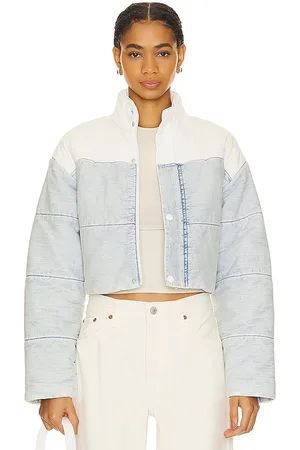 Cropped puffer jacket in neutrals - Mugler