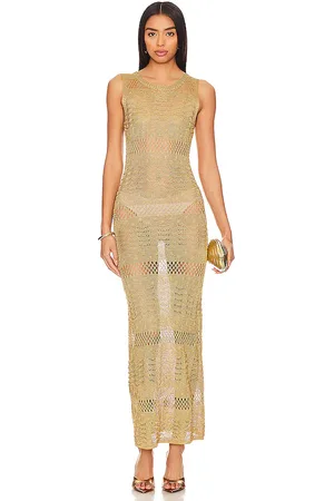 MORE TO COME Sevyn Midi Dress in Metallic . - size L (also in M)