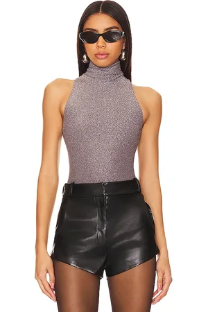 Wolford Women's High Shine Metallic-Ruched Scoop Neck Top