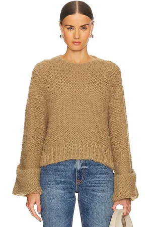 GRLFRND Open Stitch Knit Sweater in Tan. - size M (also in XS)