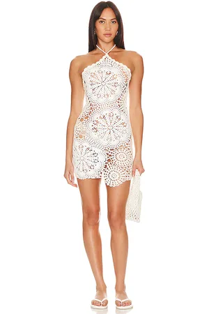 Tularosa Skyler Crochet Mini Dress in Ivory. - size L (also in XS)