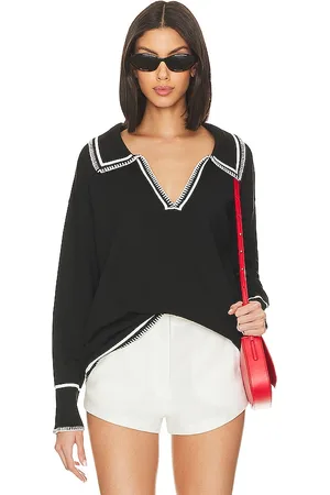 SNDYS Arlington Collared Sweater in Black. - size S (also in M, XS, XXS)