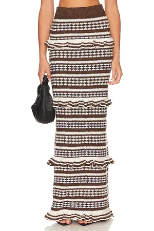 Tularosa Kaely Maxi Skirt in Brown. - size L (also in M, XXS)