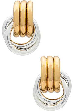 Heaven Mayhem Mini Knot Mixed Earring in Metallic Gold,Metallic Silver.