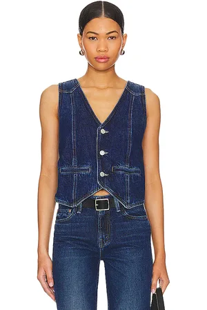Mother The Masked Rider Vest in Denim-Dark. - size L (also in XL)