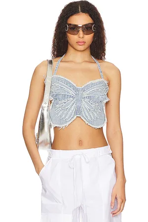 superdown Analia Halter Top in Blue. - size L (also in XL)