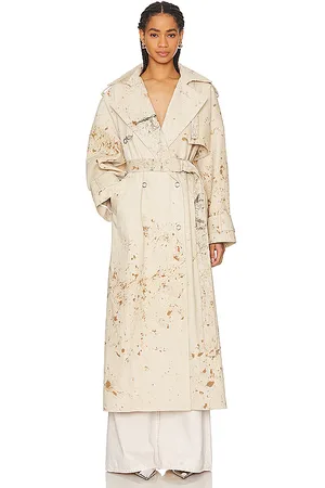 LAPOINTE Denim Trench Coat in Tan. - size S (also in XS)
