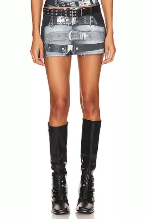 Miaou Miss Mini Skirt in Black. - size L (also in M, S)