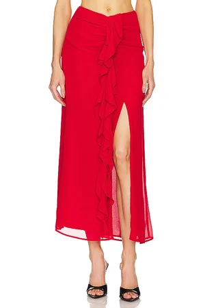 Bardot Akasha Midi Skirt in Red. - size 4 (also in 6)