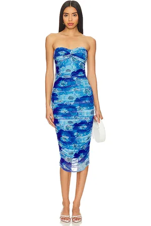 MORE TO COME Micayla Ruched Dress in Blue. - size XS (also in XXS)