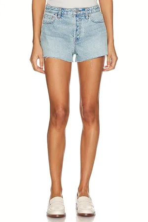 GRLFRND Cindy High Rise Cut Off in Blue. - size 24 (also in 29, 30, 31, 32)
