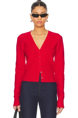 DANIELLE GUIZIO Camelie Cardigan Top in Red. - size L (also in M, S, XL, XS, XXS)