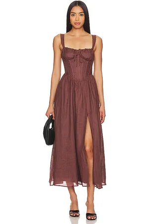 Bardot X REVOLVE Esra Midi Dress in Chocolate. - size 4 (also in 6, 8)