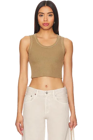 AGOLDE Cropped Poppy Tank in Brown. - size L (also in M, XL)