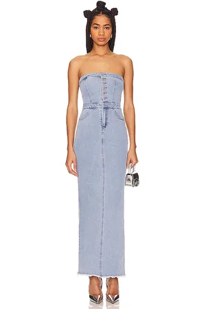 superdown Natalia Maxi Dress in Denim-Dark. - size M (also in S, XS, XXS)