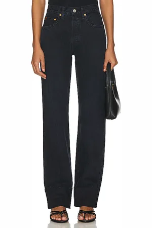 RE/DONE High Rise Loose Long in Denim-Dark. - size 31 (also in 32)