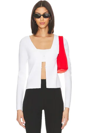 525 America Jess Cropped Cardi in White. - size L (also in XL)