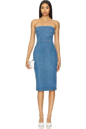 Bardot Vanda Midi Dress in Denim-Medium. - size 2 (also in 4, 6)