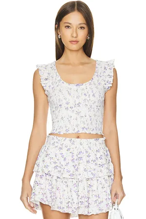 LOVESHACKFANCY Dovi Top in White. - size XL (also in XXL)