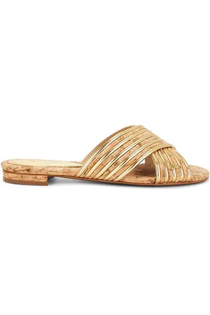 Schutz Latifah Flat Sandal in Metallic Gold. - size 6 (also in 6.5, 8.5)