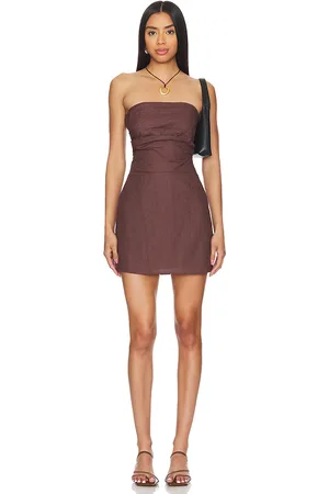 SNDYS Romi Linen Dress in Brown. - size S (also in XL, XS, XXL, XXS)