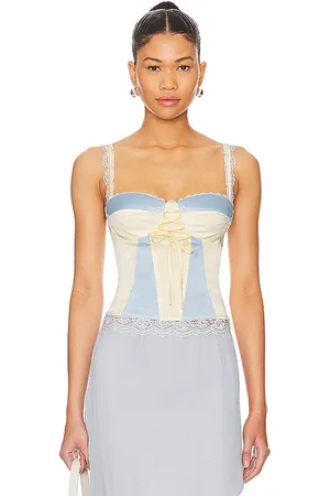 MORE TO COME Ariya Cami Top in Ivory,Baby Blue. - size L (also in M, S, XL, XS, XXS)