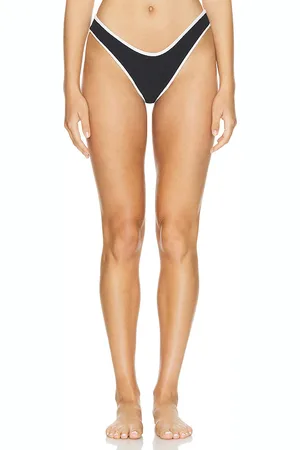 Montce X Olivia Culpo Binded Lulu Bikini Bottom in Black. - size L (also in M, S, XS)