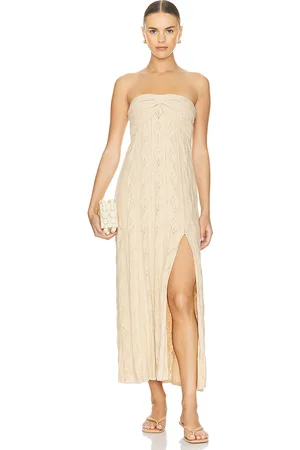 MISA Aicha Dress in Beige. - size L (also in M, S, XL)