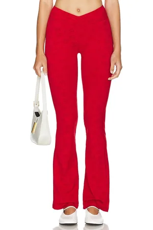 Frankies Bikinis Clementine Shine Jacquard Legging in Red. - size XL (also in L)