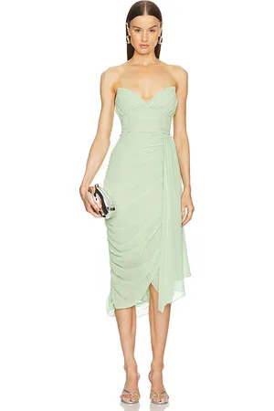 Michael Costello X REVOLVE Rosemary Midi Dress in Green. - size M (also in S, XS, XXS)