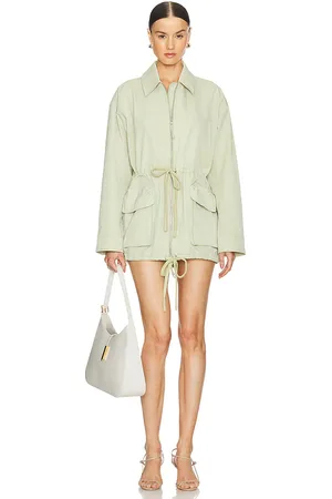 GRLFRND Tech Gabardine Parka Jacket in Olive. - size L (also in M, S, XL)
