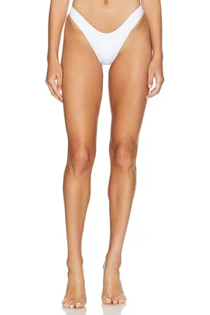 Frankies Bikinis Dove Eyelet Bottom in White. - size L (also in XS)