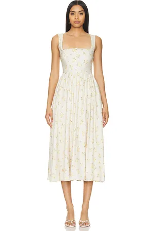 Tularosa Miley Midi Dress in Cream. - size L (also in M, XL)