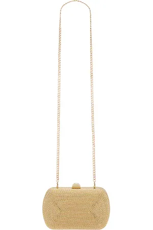 Olga Berg Martina Coiled Rope Clutch in Metallic .