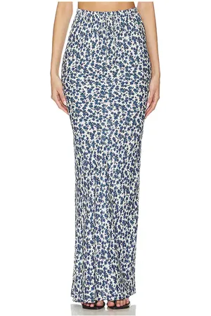 FAITHFULL THE BRAND Menton Maxi Skirt in Blue. - size M (also in S, XS)