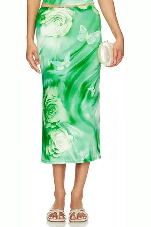 Lovers And Friends Zura Midi Skirt in Green. - size L (also in M, S, XL, XS)