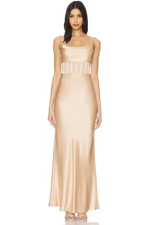 ALICE+OLIVIA Valentina Maxi Dress in Beige. - size 10 (also in 12)