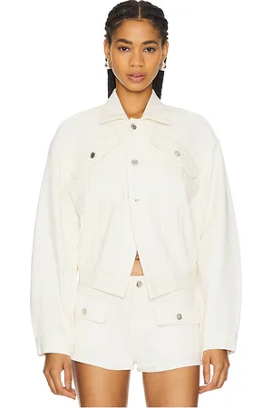 GRLFRND Amelia Oversized Cinched Waist Jacket in Beige. - size L (also in XL)