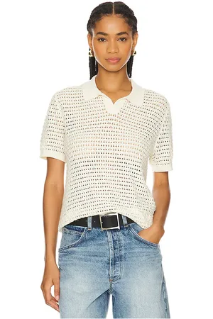 WAO Open Knit Short Sleeve Polo in . - size L (also in M, XS)