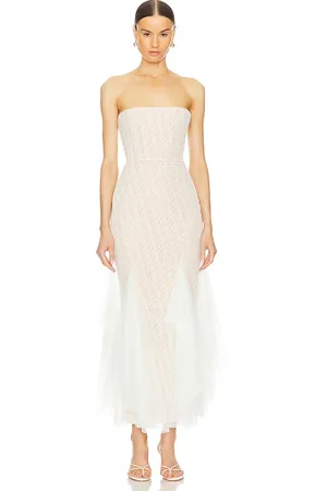 God Save Queens Alizee Strapless Dress in Nude. - size S (also in L, XS)