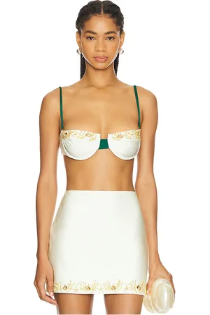 PATBO Portofino Hand-Beaded Bikini Top in . - size M (also in S, XS)