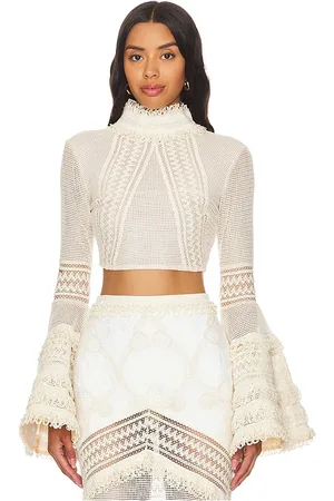 PATBO Cropped Top in Beige. - size 0 (also in 2)