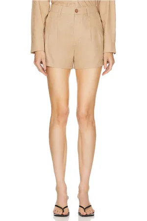 Hudson Front Yoke Pleated Short in Brown. - size 29 (also in 30, 31)