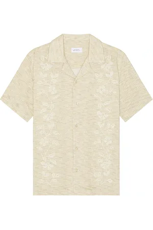 Saturdays NYC Canty Embroidered Linen Gauze Shirt in Beige. - size M (also in S)
