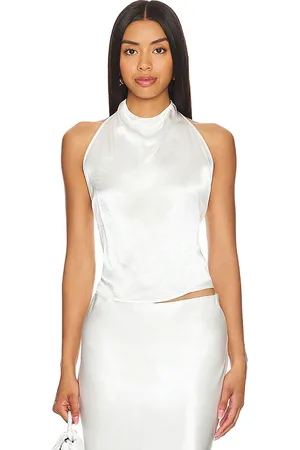 ENZA COSTA Satin Halter in Cream. - size L (also in XL)