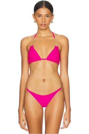PQ Mara Triangle Bikini Top in Fuchsia. - size L (also in S)
