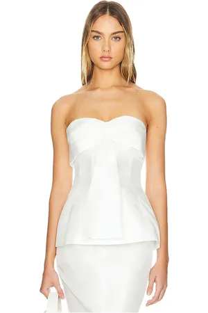 Nicholas Coraline Strapless Fan Pleat Top in White. - size 10 (also in 4, 6, 8)