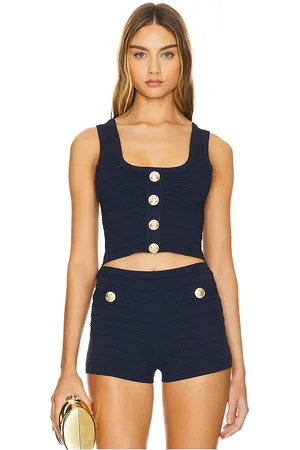 Retrofete Nella Top in Navy in Navy. - size L (also in XL)